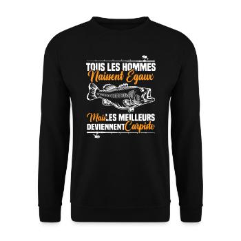 Les meilleurs deviennent carpiste - Sweat-shirt Unisexe - noir - Devant - Alina (178cm) & Michal (187cm)