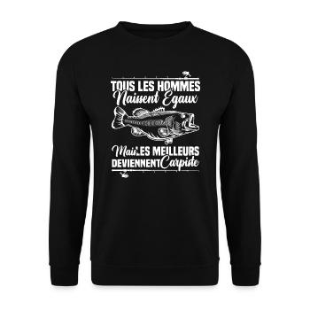 Les meilleurs deviennent carpiste - Sweat-shirt Unisexe - noir - Devant - Alina (178cm) & Michal (187cm)
