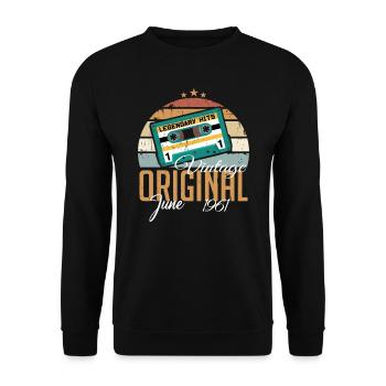 Original Juin 1961 Né en 1961 Retro - Sweat-shirt Unisexe - noir - Devant - Alina (178cm) & Michal (187cm)