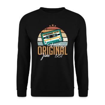 Original June 1951 born born 1951 Retro - Unisex Sweatshirt - black - Front - Alina (178cm) & Michal (187cm)