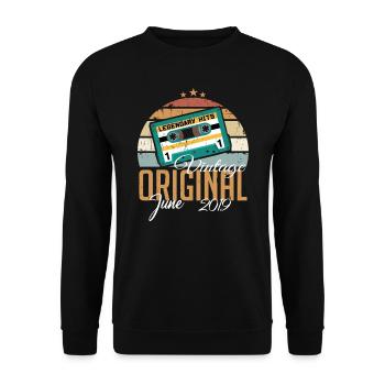 Original juin 2019 né millésime 2019 Rétro - Sweat-shirt Unisexe - noir - Devant - Alina (178cm) & Michal (187cm)