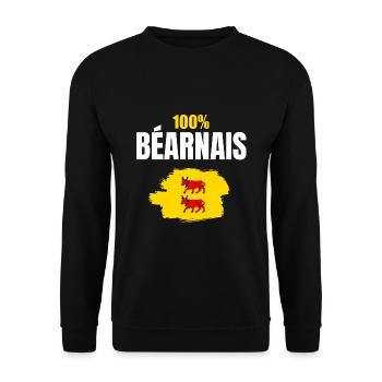 100 % bearnais - cadeau homme béarn - béarnais - Sweat-shirt Unisexe - noir - Devant - Alina (178cm) & Michal (187cm)