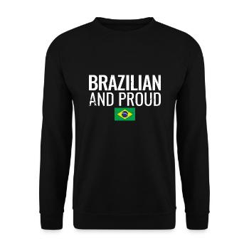 Brazilian And Proud Brazilian Brazil Flag - Unisex Sweatshirt - black - Front - Alina (178cm) & Michal (187cm)