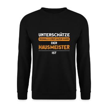 Hausmeister Beruf Hauswart Geschenk - Unisex Pullover - Schwarz - Vorne - Alina (178cm) & Michal (187cm)