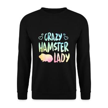 Crazy Hamster Lady Hamster Pet Animal Lover Hamste - Unisex Pullover - Schwarz - Vorne - Alina (178cm) & Michal (187cm)