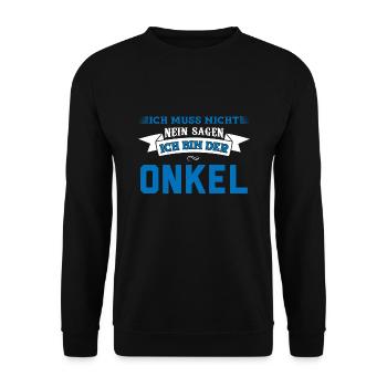 Onkel Familie Onkels Geschenk - Unisex Pullover - Schwarz - Vorne - Alina (178cm) & Michal (187cm)