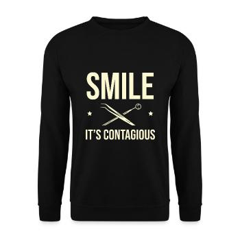 Smile It's Contagious Dentist Dental Dentistry Den - Unisex Sweatshirt - black - Front - Alina (178cm) & Michal (187cm)