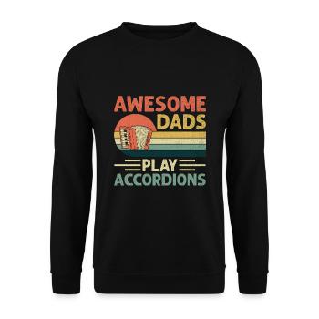 Awesome Dads Play Accordions Accordionist Accordio - Unisex Sweatshirt - black - Front - Alina (178cm) & Michal (187cm)