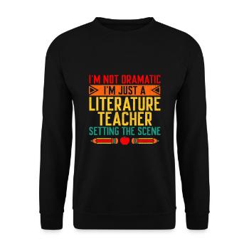 Literature Teacher School Teacher Funny Teachers S - Unisex Sweatshirt - black - Front - Alina (178cm) & Michal (187cm)