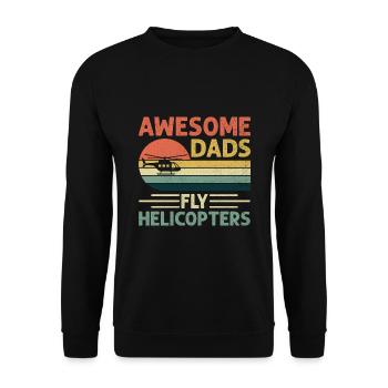 Awesome Dads Fly Helicopters Aviator Helicopter Pi - Sweat-shirt Unisexe - noir - Devant - Alina (178cm) & Michal (187cm)