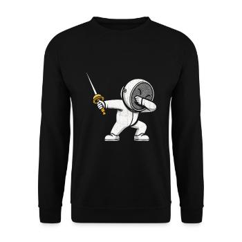 Dubbing Fencer Fence Sword Epee Fencing Athlete - Unisex Sweatshirt - black - Front - Alina (178cm) & Michal (187cm)