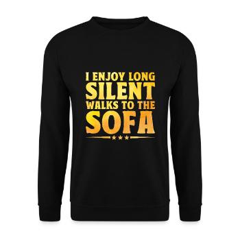 I Enjoy Long Silent Walks To The Sofa Sayings For - Unisex Sweatshirt - black - Front - Alina (178cm) & Michal (187cm)