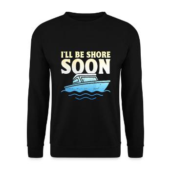 I'll Be Shore Soon Paddle Boat - Unisex Sweatshirt - black - Front - Alina (178cm) & Michal (187cm)