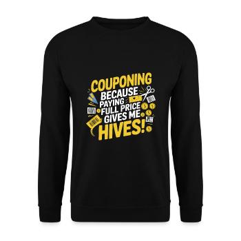 Couponing, weil ich beim vollen Preis Nesselsucht bekomme - Unisex Pullover - Schwarz - Vorne - Alina (178cm) & Michal (187cm)