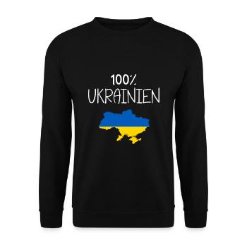100 % Ukrainien - cadeau homme Ukraine - Sweat-shirt Unisexe - noir - Devant - Alina (178cm) & Michal (187cm)