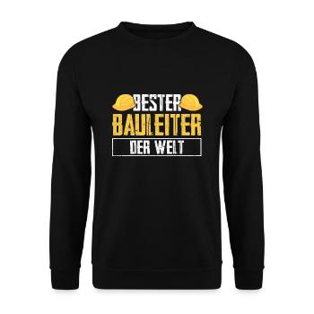 Bauleiter Bauaufsicht Hausbau Geschenk - Unisex Pullover - Schwarz - Vorne - Alina (178cm) & Michal (187cm)