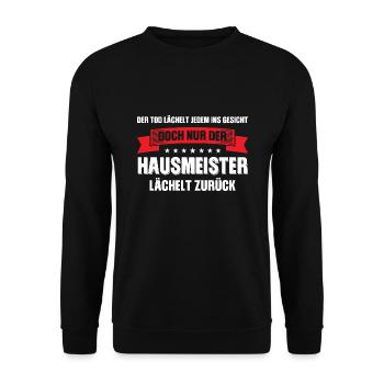 Hausmeister Beruf Handwerker Geschenk - Unisex Pullover - Schwarz - Vorne - Alina (178cm) & Michal (187cm)