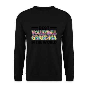 Volleyball-Oma Volleyball-Großmutter Geschenk - Unisex Pullover - Schwarz - Vorne - Alina (178cm) & Michal (187cm)