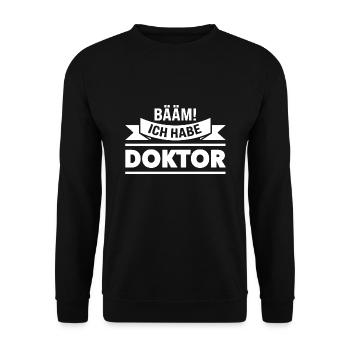 Doktor Prüfung Doktoren Geschenk - Unisex Pullover - Schwarz - Vorne - Alina (178cm) & Michal (187cm)