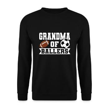 baller fussball baller Geschenk - Unisex Pullover - Schwarz - Vorne - Alina (178cm) & Michal (187cm)