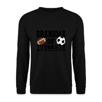 baller fussball baller Geschenk - Unisex Pullover - Schwarz - Vorne - Alina (178cm) & Michal (187cm)