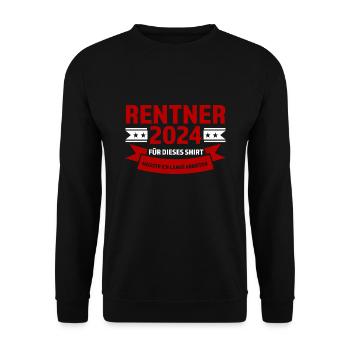 Rentner 2024 Rente Rente 2024 Geschenk - Unisex Pullover - Schwarz - Vorne - Alina (178cm) & Michal (187cm)