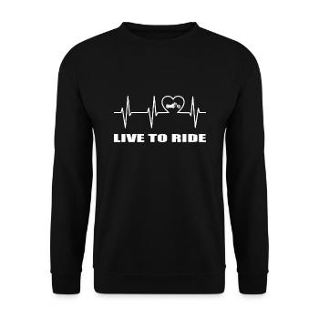Motorrad - Unisex Pullover - Schwarz - Vorne - Alina (178cm) & Michal (187cm)