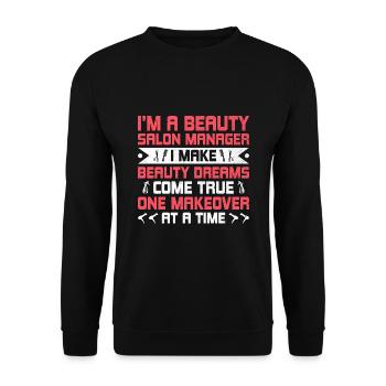 SPA Manager Job Wellness Funny SPA Management Sayi - Unisex Sweatshirt - black - Front - Alina (178cm) & Michal (187cm)