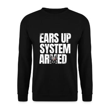 Ears Up System Armed German Shepherd Lover GSD Dog - Unisex Sweatshirt - black - Front - Alina (178cm) & Michal (187cm)
