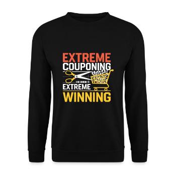 Extreme Couponing Extreme Winning Couponer Shopper - Unisex Pullover - Schwarz - Vorne - Alina (178cm) & Michal (187cm)