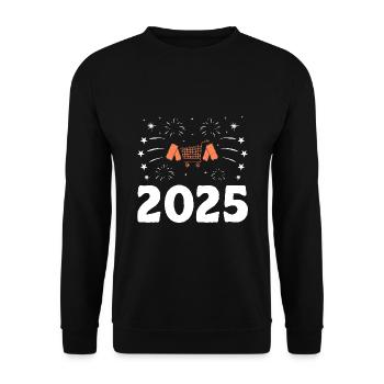 Bonne Année 2025 Couponer Shopper Économisez de l’argent - Sweat-shirt Unisexe - noir - Devant - Alina (178cm) & Michal (187cm)