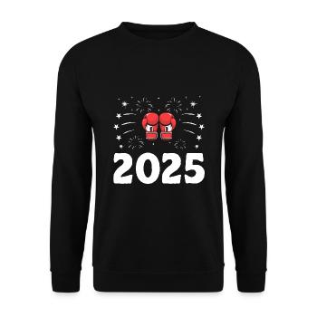 Nouvel An 2025 Boxer Sports Force Gym Athlète - Sweat-shirt Unisexe - noir - Devant - Alina (178cm) & Michal (187cm)