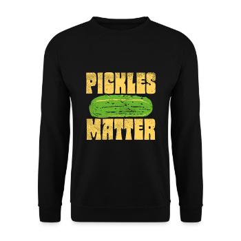 Pickles Matter – Statement for Vegetarians - Unisex Sweatshirt - black - Front - Alina (178cm) & Michal (187cm)