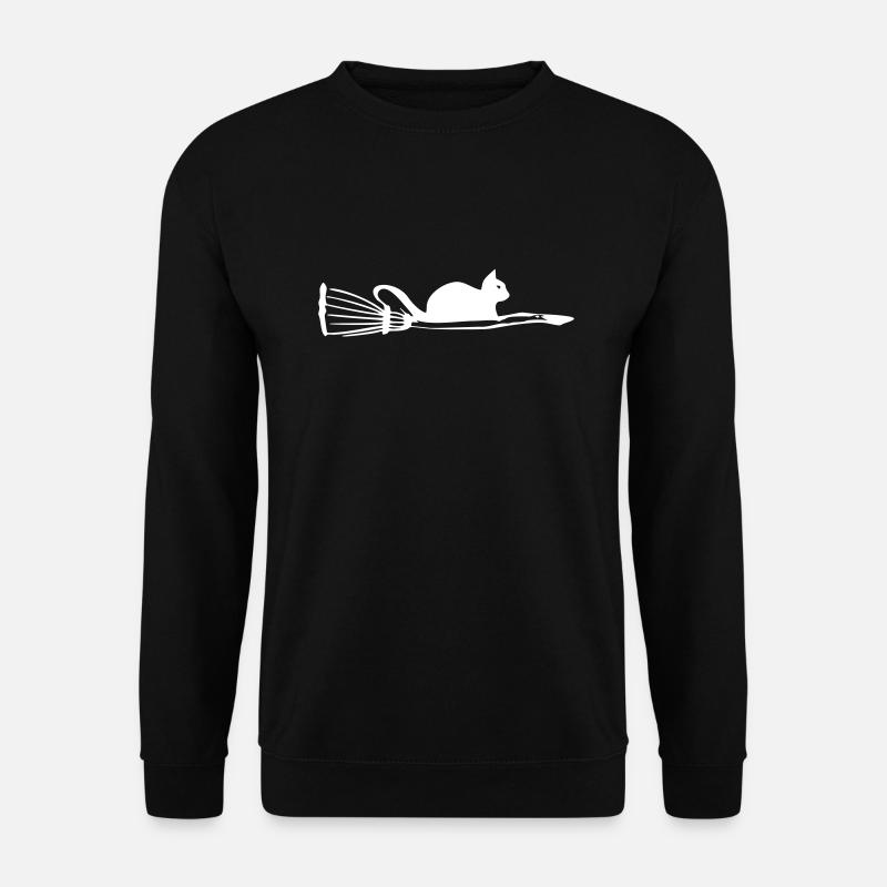 Chat avec balai - Sweat-shirt Unisexe - noir
