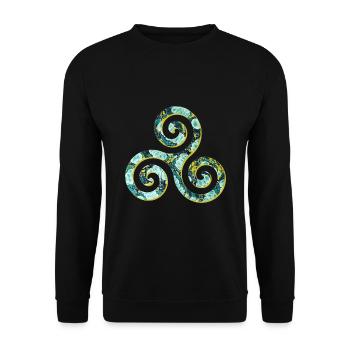 keltisches symbol 1 triskele e 241 - Unisex Pullover - Schwarz - Vorne - Alina (178cm) & Michal (187cm)