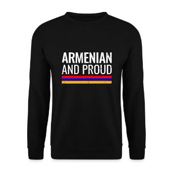 Armenian and Proud Armenia Armenian Flag - Unisex Sweatshirt - black - Front - Alina (178cm) & Michal (187cm)