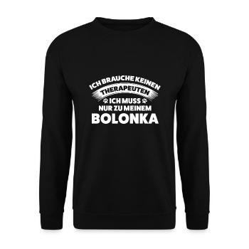 Bolonka Hund Hundebesitzer Geschenk - Unisex Pullover - Schwarz - Vorne - Alina (178cm) & Michal (187cm)