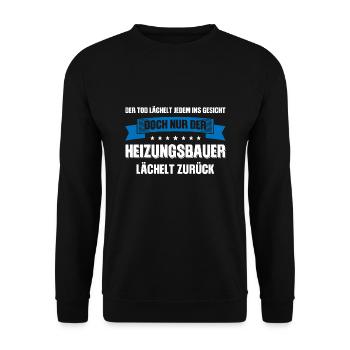 Heizungsbauer Beruf Handwerker Geschenk - Unisex Pullover - Schwarz - Vorne - Alina (178cm) & Michal (187cm)