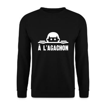 à l'agachon - Sweat-shirt Unisexe - noir - Devant - Alina (178cm) & Michal (187cm)