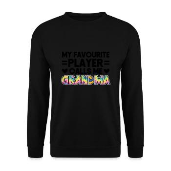 Volleyball-Oma Volleyball-Großmutter Geschenk - Unisex Pullover - Schwarz - Vorne - Alina (178cm) & Michal (187cm)