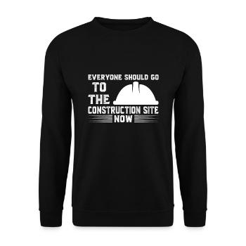 Baustelle Bauherr Geschenk - Unisex Pullover - Schwarz - Vorne - Alina (178cm) & Michal (187cm)