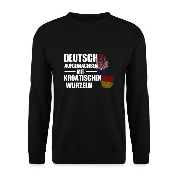 Deutsch Kroatisch Deutschland Geschenk - Unisex Pullover - Schwarz - Vorne - Alina (178cm) & Michal (187cm)
