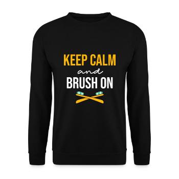 Gardez Calme Et Brossez-Vous Dentiste Dentisterie Dentaire De - Sweat-shirt Unisexe - noir - Devant - Alina (178cm) & Michal (187cm)