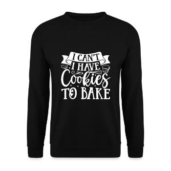 Ich kann keine Kekse zum Backen haben Bäcker Backgebäck - Unisex Pullover - Schwarz - Vorne - Alina (178cm) & Michal (187cm)