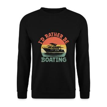 Ich würde lieber mit dem Boot paddeln - Unisex Pullover - Schwarz - Vorne - Alina (178cm) & Michal (187cm)