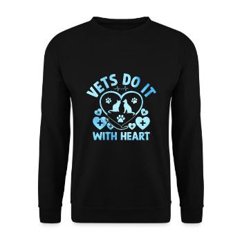 Tierärzte machen es mit Herz Vielseitiger Tierliebhaber - Unisex Pullover - Schwarz - Vorne - Alina (178cm) & Michal (187cm)