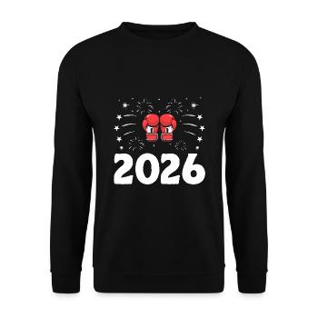 Nouvel An 2026 Boxer Sports Force Gym Athlète - Sweat-shirt Unisexe - noir - Devant - Alina (178cm) & Michal (187cm)