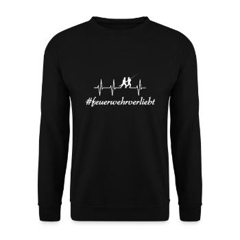Feuerwehr - Unisex Pullover - Schwarz - Vorne - Alina (178cm) & Michal (187cm)