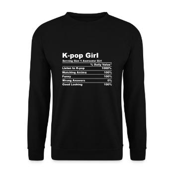 Kpop K-pop Corée du Sud drapeau sud-coréen cadeau - Sweat-shirt Unisexe - noir - Devant - Alina (178cm) & Michal (187cm)