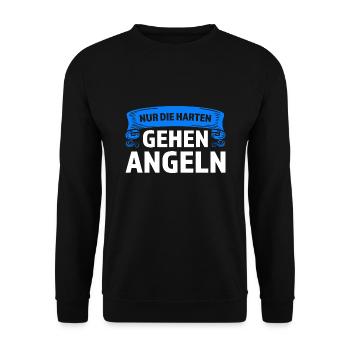 Angeln Fisch Fischer Angler Angeln Geschenk - Unisex Pullover - Schwarz - Vorne - Alina (178cm) & Michal (187cm)